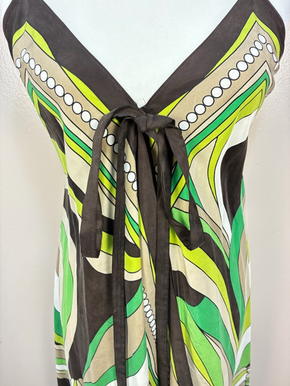 Micheal Kors 100% Silk Handkerchief Hem printed Dress - Picture 7 of 13